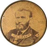1868 Ulysses S. Grant shell card of Miller & Co. Hats, Caps, Furs & Buffalo Robes. DeWitt-USG 1868-U