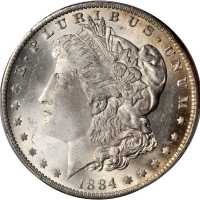 1884-O Morgan Silver Dollar. MS-65 (PCGS). Gold Shield Holder.