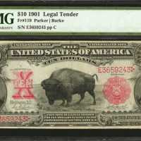 Fr. 119. 1901 $10 Legal Tender Note. PMG Very Fine 30.