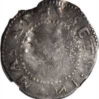1652 Oak Tree Shilling. Noe-10, Salmon 8-F, W-510. Rarity-6. IN at Bottom, Ghost Tree. VF Details--D