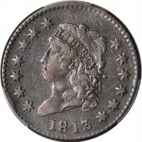 1813 Classic Head Cent. S-293. Rarity-2. VF Details--Cleaned (PCGS).