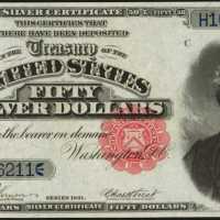 Fr. 334 (W-2934). 1891 $50 Silver Certificate. PCGS Superb Gem New 67 PPQ.