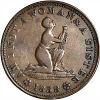 Lot of (3) 1838 Am I Not A Woman. HT-81, Low-54. Rarity-1. Copper. 28.3 mm. VF-20.