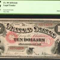 Fr. 99. 1878 $10 Legal Tender Note. PCGS Extremely Fine 40.