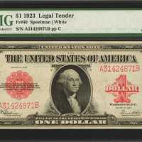 Fr. 40. 1923 $1 Legal Tender Note. PMG Gem Uncirculated 65 EPQ.
