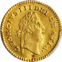 英国。乔治三世（1760-1820）年1/3几内亚金币。