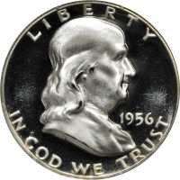 1956 Franklin Half Dollar. Type II Reverse. Proof-69 Deep Cameo (PCGS).