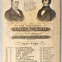 Pair of 1856 Election Tickets for the Democratic Party, used to elect James Buchanan and John C. Bre