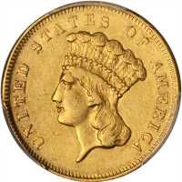 1856-S Three-Dollar Gold Piece. Medium S. AU Details--Harshly Cleaned (PCGS).