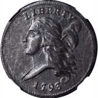1793 Liberty Cap Half Cent. Head Left. C-4. Rarity-3. EF Details--Environmental Damage (NGC).