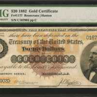 Fr. 1177. 1882 $20 Gold Certificate. PMG Very Fine 20.