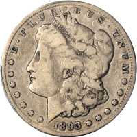 1893-CC Morgan Silver Dollar. VG-8 (PCGS).
