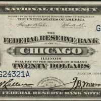 Fr. 824 (W-2306-G). 1915 $20 Federal Reserve Bank Note. Chicago. PCGS Gem New 65 PPQ.