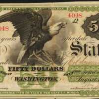 Fr. 207 (W-2620). 1861 $50 Interest Bearing Note. PCGS Very Fine 25.