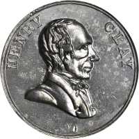 1844 Henry Clay. DeWitt-HC 1844-18. White metal. 37.0 mm. About Uncirculated Details—Whizzed (NGC).