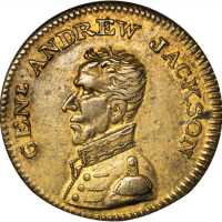 1824 Andrew Jackson. DeWitt-AJACK 1824-4. Brass. 23.1 mm. Choice Extremely Fine.