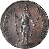 1787 Massachusetts Cent. Ryder 2b-A, W-6040. Rarity-2. Arrows in Left Talon, Horned Eagle. AU-55 (PC
