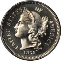 1879 Nickel Three-Cent Piece. Proof-67 Cameo (PCGS). Gold Shield Holder.