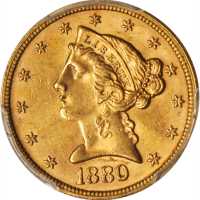 1880 Liberty Head Half Eagle. MS-62 (PCGS).