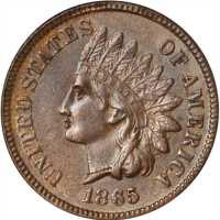 1865 Indian Cent. Fancy 5. MS-63 BN (ANACS). OH.