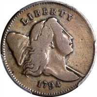 1794 Liberty Cap Half Cent. C-4a. Rarity-3. Normal Head. Small Edge Letters. Fine Details--Repaired 