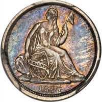 1837 Liberty Seated Half Dime. No Stars. Large Date. AU-53 (PCGS).
