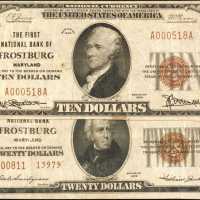 Lot of (2) Frostburg, Maryland. 1929 National Bank Notes. Very Fine.