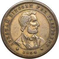 1864 Abraham Lincoln. DeWitt-AL 1864-10. Brass. 30.4 mm. Very Fine.
