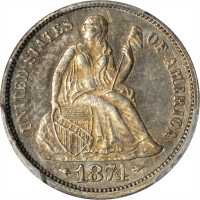 1874-cc自由坐一角 PCGS MS 63