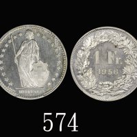 1956年瑞士银币1法郎样币1956 Switzerland Proof 1 Franc. ACCA SP66
