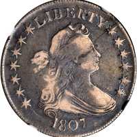 1807 Draped Bust Half Dollar. O-106, T-6. Rarity-3. VF-20 (NGC).