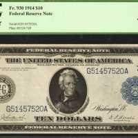 Lot of (4) 1914 $10 Federal Reserve Notes. Graded.