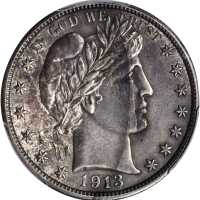 1913 Barber Half Dollar. Unc Details--Environmental Damage (PCGS).