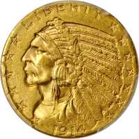 1914-S Indian Half Eagle. MS-62 (PCGS).