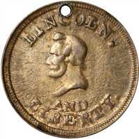 1864 Abraham Lincoln. DeWitt-AL 1864-43. Fuld 133/458B. Brass. 19.5 mm. Extremely Fine.