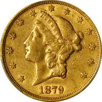美国1879-S年20美元金币。