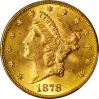1878 Liberty Head Double Eagle. MS-64 (PCGS). CAC.
