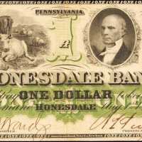 Honesdale, Pennsylvania. Honesdale Bank. August 1, 1861. $1. Choice Very Fine.
