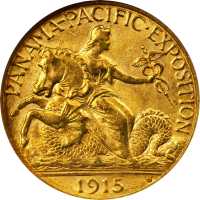 1915-S Panama-Pacific Exposition Quarter Eagle. MS-64 (NGC).