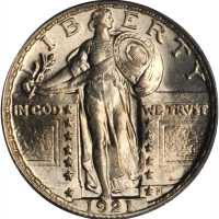 1921 Standing Liberty Quarter. MS-64 FH (PCGS). CAC.