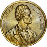 1860 Abraham Lincoln. DeWitt-AL 1860-16. Brass. 38.2 mm. Choice MS-64 (NGC).