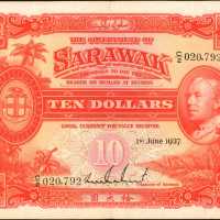 1937年砂拉越政府拾圆。