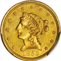 1855 Liberty Head Quarter Eagle. AU-55 (PCGS).