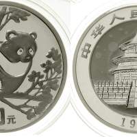 1994年熊猫纪念银币1盎司 近未流通