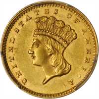 1862 Gold Dollar. Unc Details--Cleaned (PCGS).