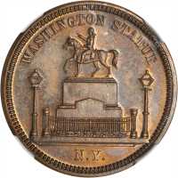 1799 (ca. 1863) New York Statue / U.S. Shield Medal Mule. Copper. 27.8 mm. Musante GW-524, Baker-146