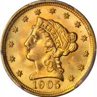 1905 Liberty Head Quarter Eagle. MS-66+ (PCGS). CAC.