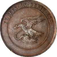 1775 Dickeson Eagle & Heron Dollar. Copper. 39 mm. HK-865a, DeLorey Dickeson-6. Rarity-7. MS-62 BN (