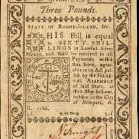 RI-301. Rhode Island. 1786. 3 Pounds. About Uncirculated.