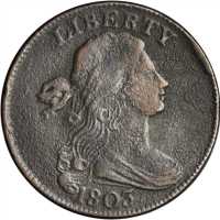 1803 Draped Bust Cent. S-243. Rarity-2+. Stemless Wreath. VF-20 Porous.